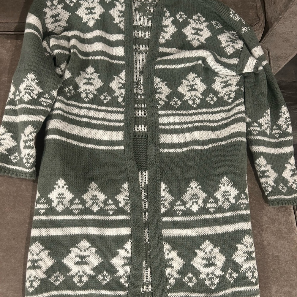 Knox Rose Sage and Cream Knit Cardigan